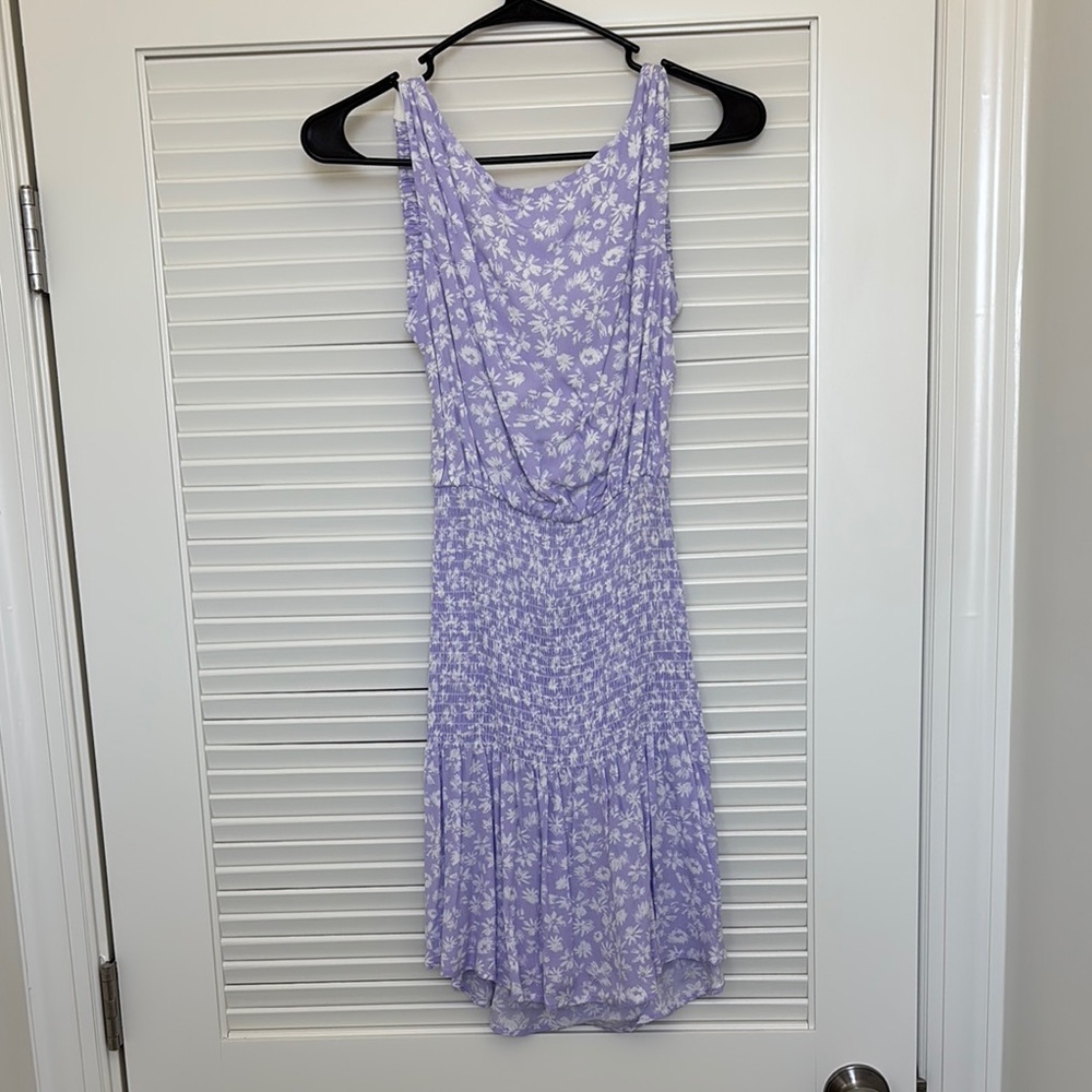 Purple Floral Sleeveless Dress